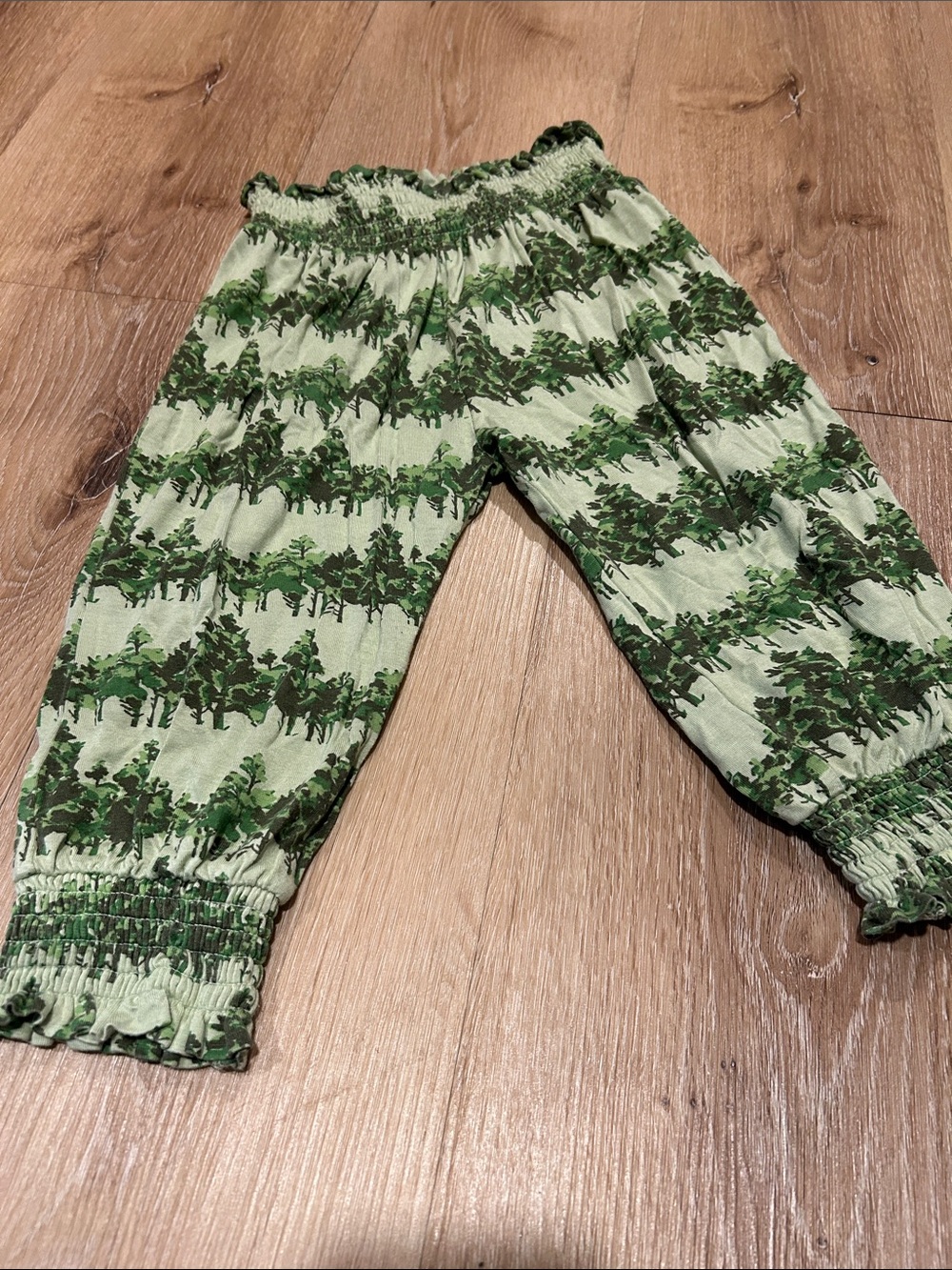 kate quinn Green Tree-Print Elastic Waist Kids Pants